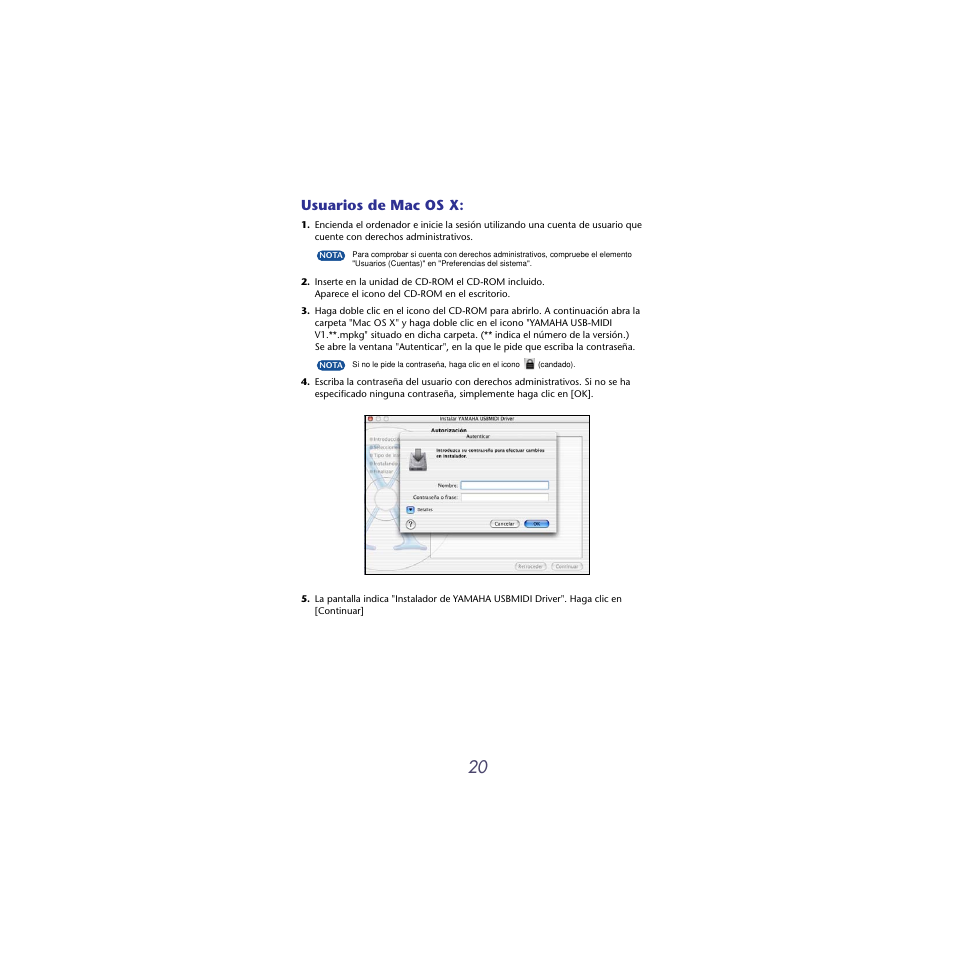 Usuarios de mac os x | Musica UX16 User Manual | Page 20 / 33