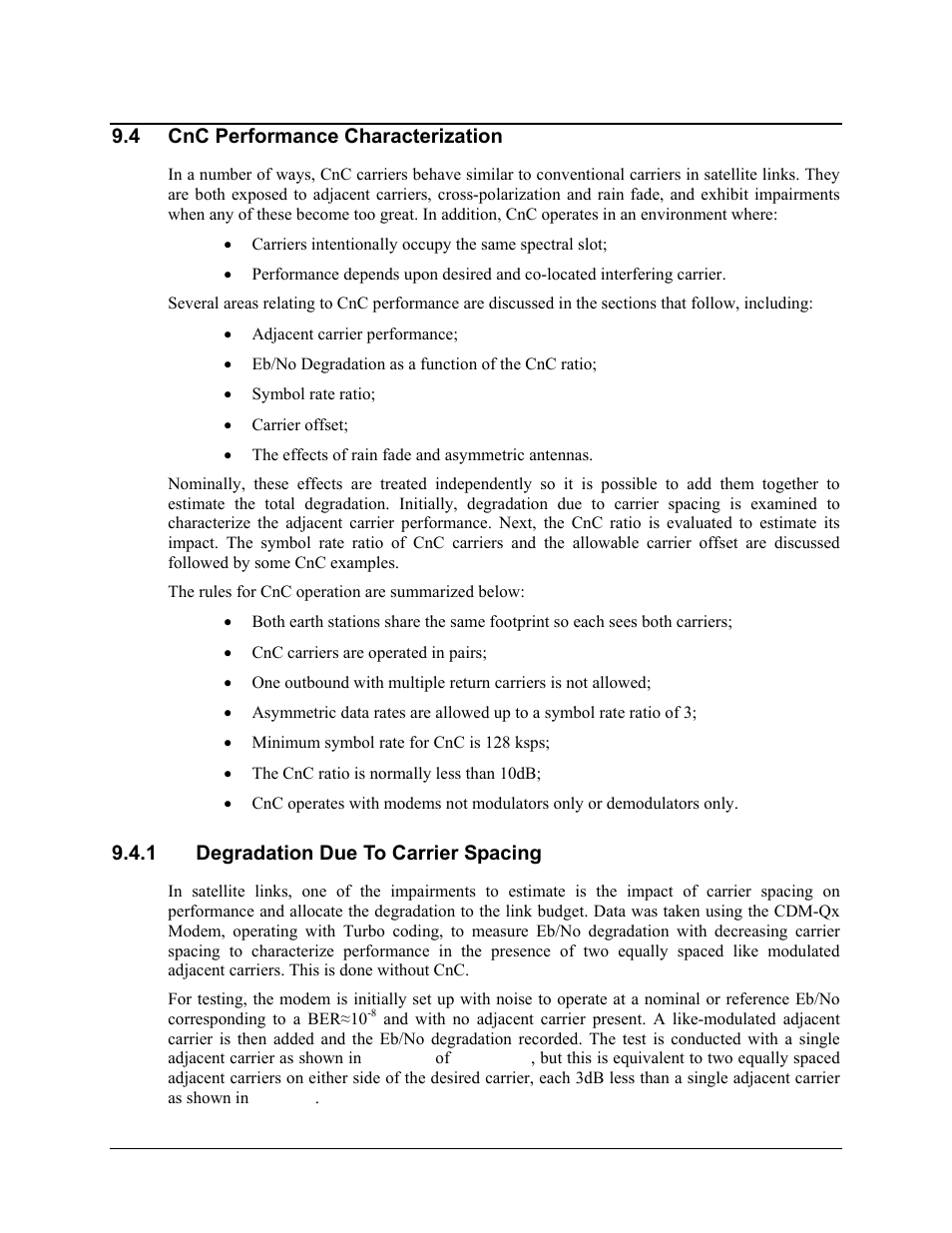 4 cnc performance characterization, 1 degradation due to carrier spacing | Mocomtech CDM-QX User Manual | Page 190 / 260