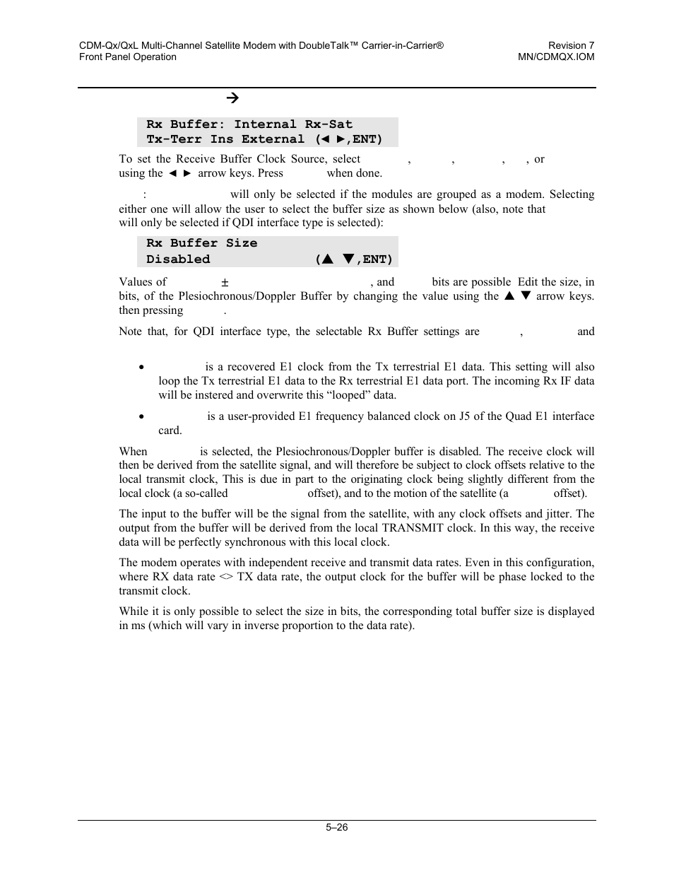 8 config: rx ( buf | Mocomtech CDM-QX User Manual | Page 92 / 260