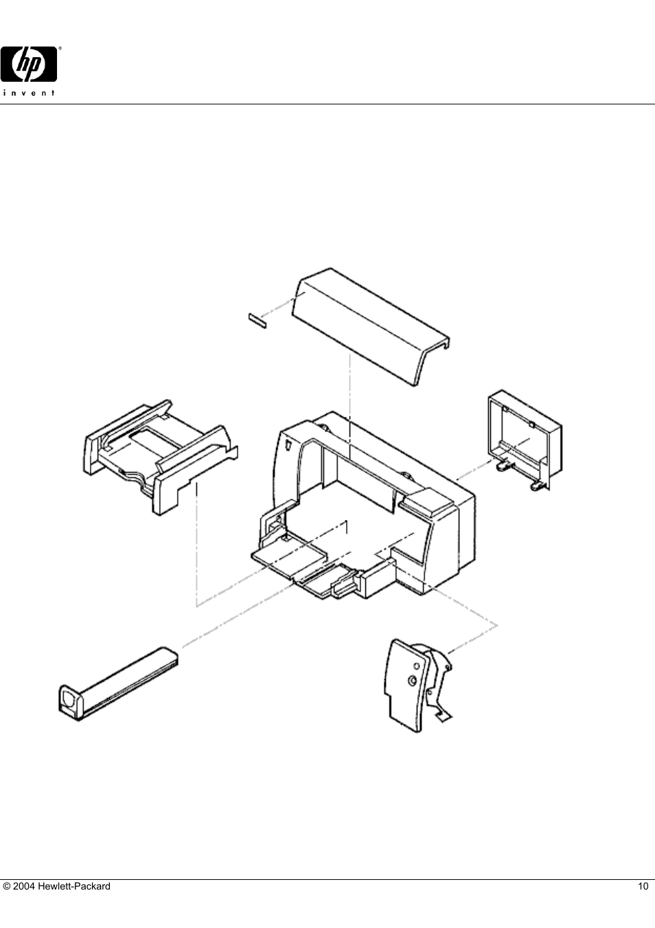Deskjet 694c, Hp parts reference guide, External case parts | MHP DESKJET 694C User Manual | Page 10 / 12