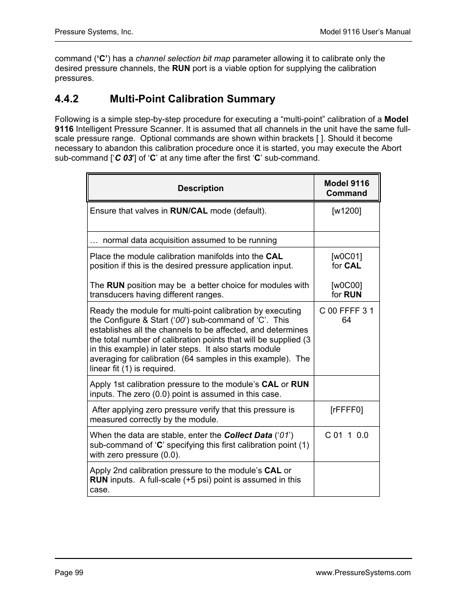 2 multi-point calibration summary | Measurement Specialties 9116 User Manual | Page 108 / 143