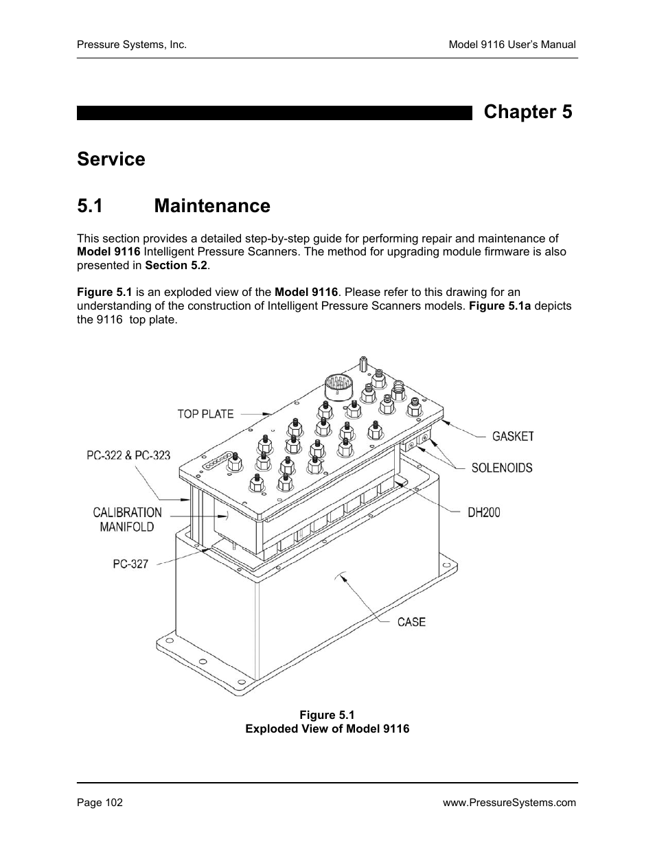 Chapter 5 service 5.1 maintenance | Measurement Specialties 9116 User Manual | Page 111 / 143