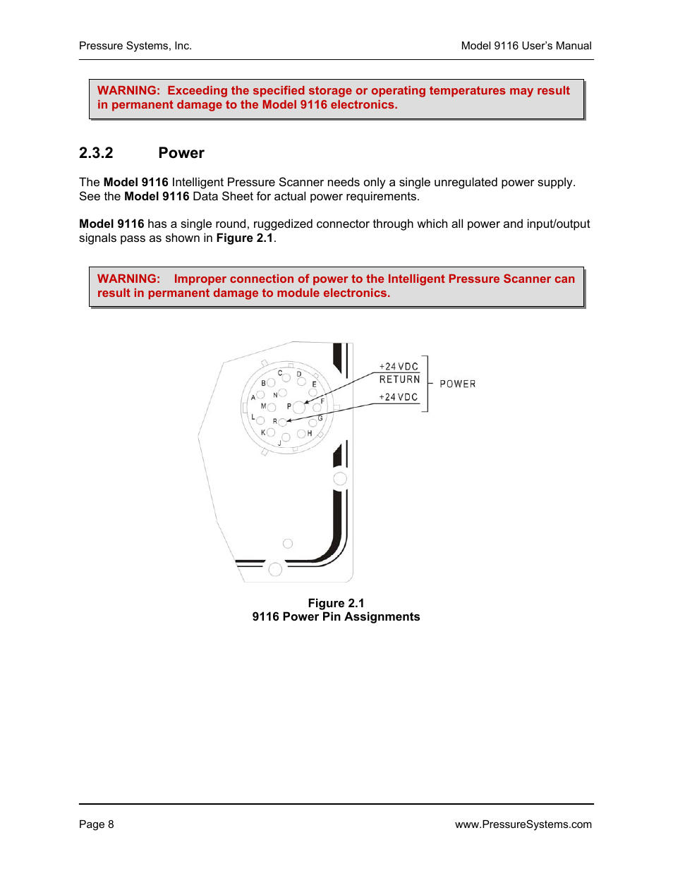 2 power | Measurement Specialties 9116 User Manual | Page 17 / 143