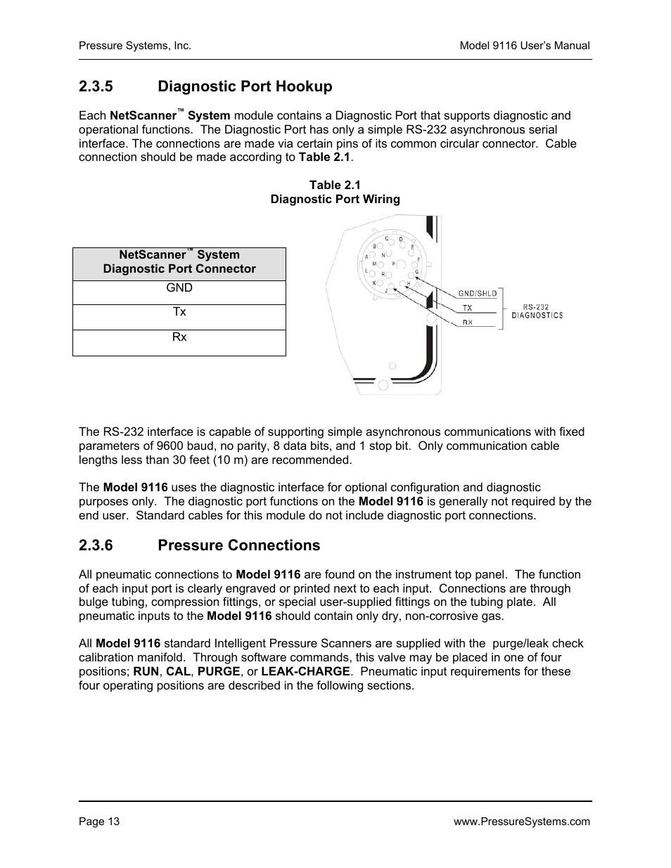 5 diagnostic port hookup, 6 pressure connections | Measurement Specialties 9116 User Manual | Page 22 / 143