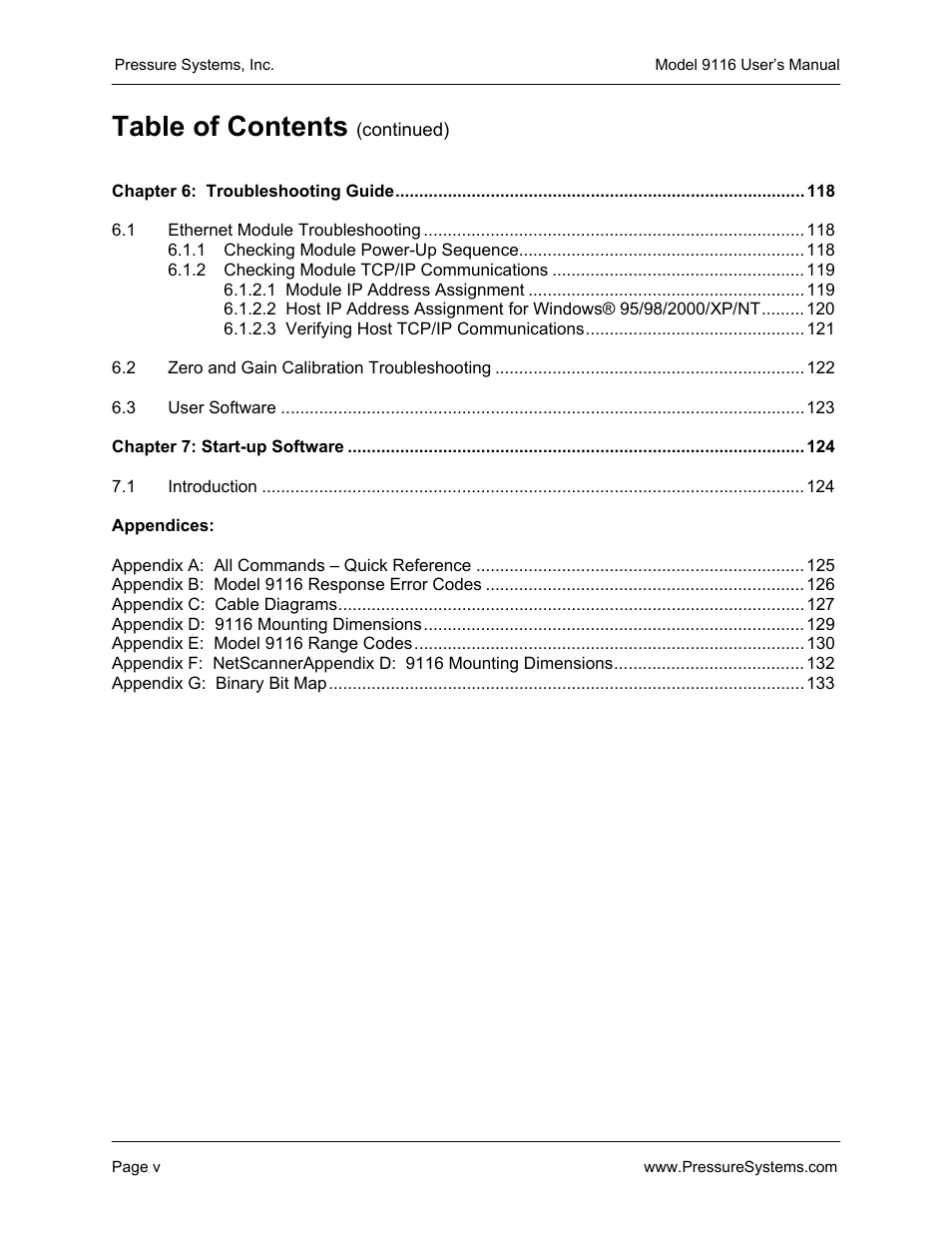 Measurement Specialties 9116 User Manual | Page 6 / 143