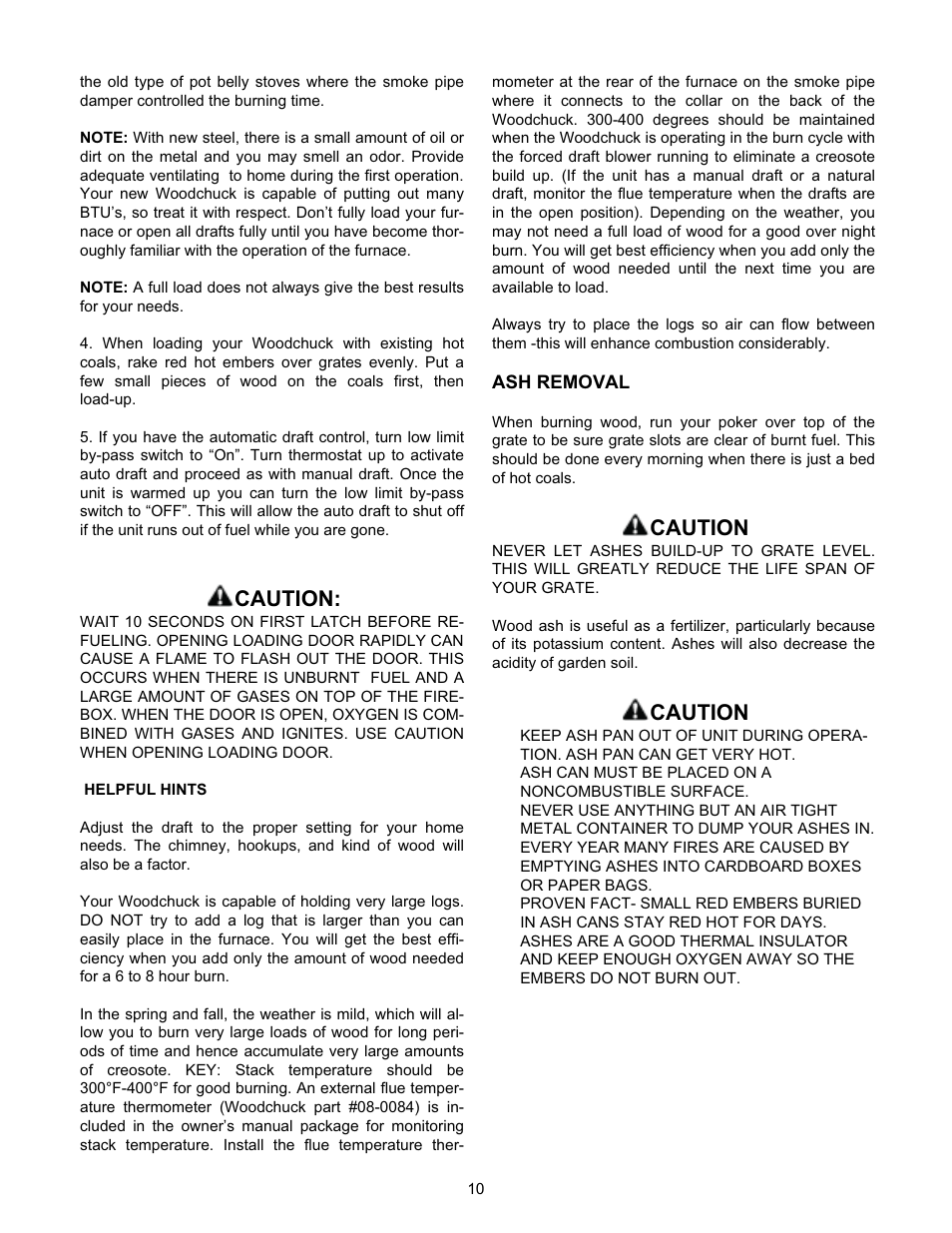 Caution | Meyer WOODCHUCK 526 User Manual | Page 10 / 36