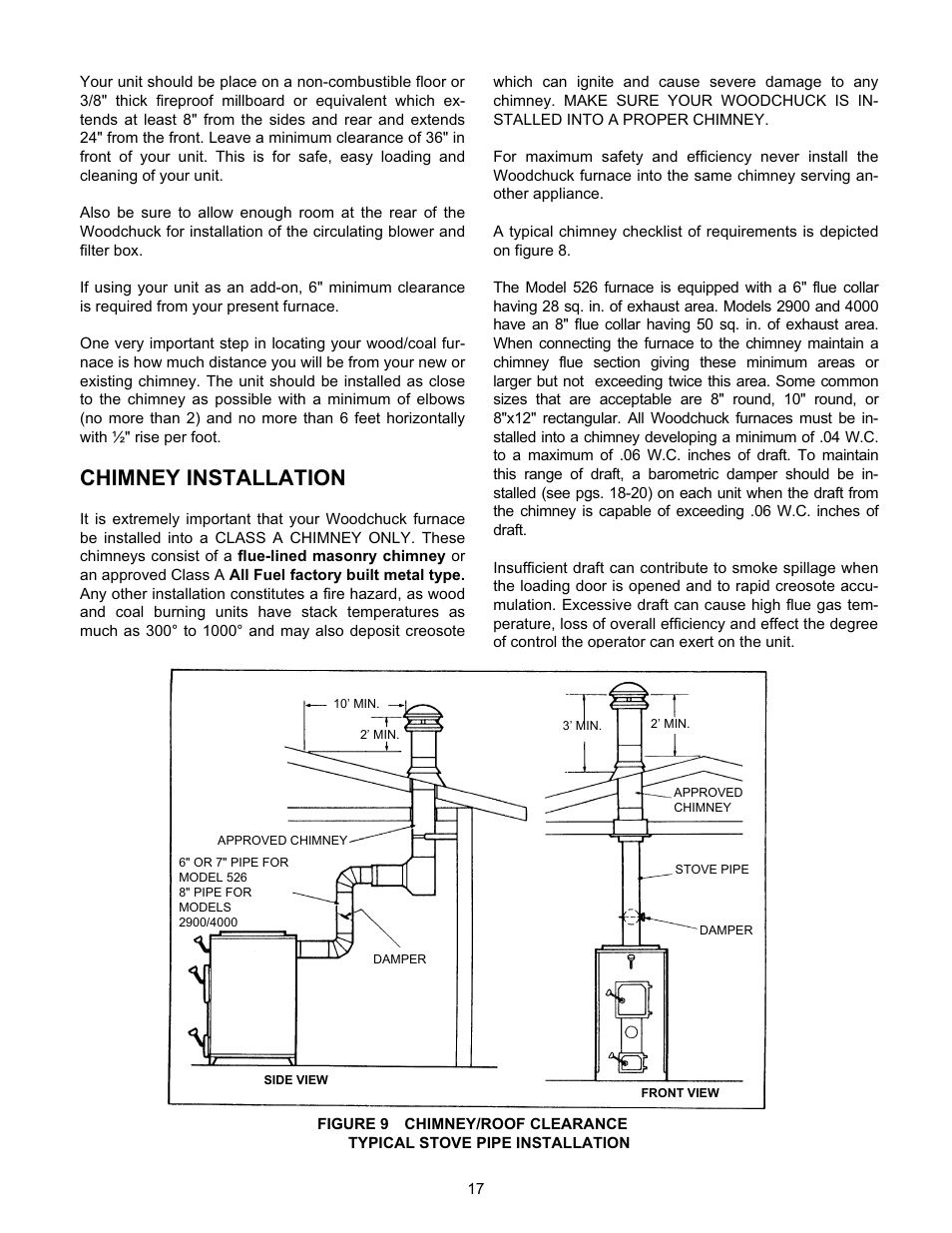 Chimney installation | Meyer WOODCHUCK 526 User Manual | Page 17 / 36