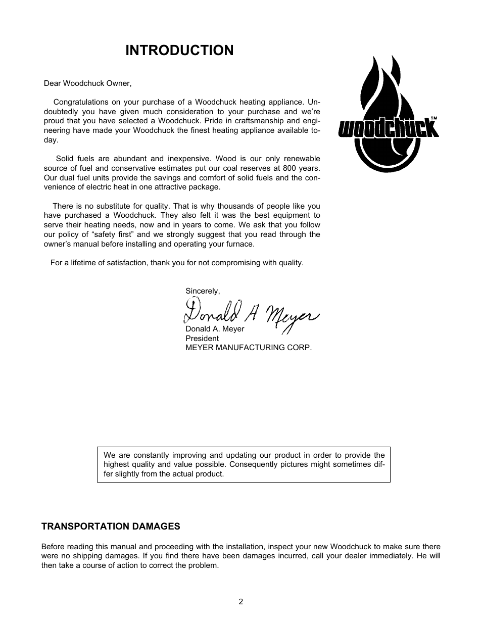 Introduction | Meyer WOODCHUCK 526 User Manual | Page 2 / 36