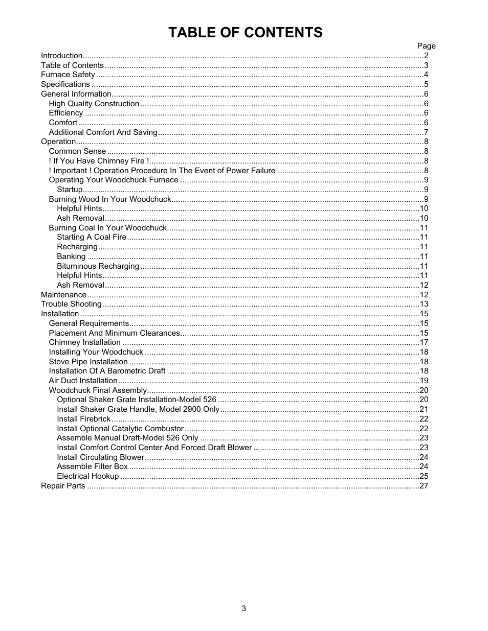 Meyer WOODCHUCK 526 User Manual | Page 3 / 36