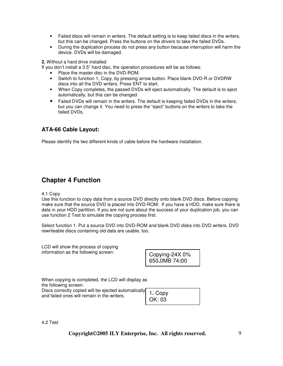 Chapter 4 function | ILY Enterprise 3 User Manual | Page 9 / 28