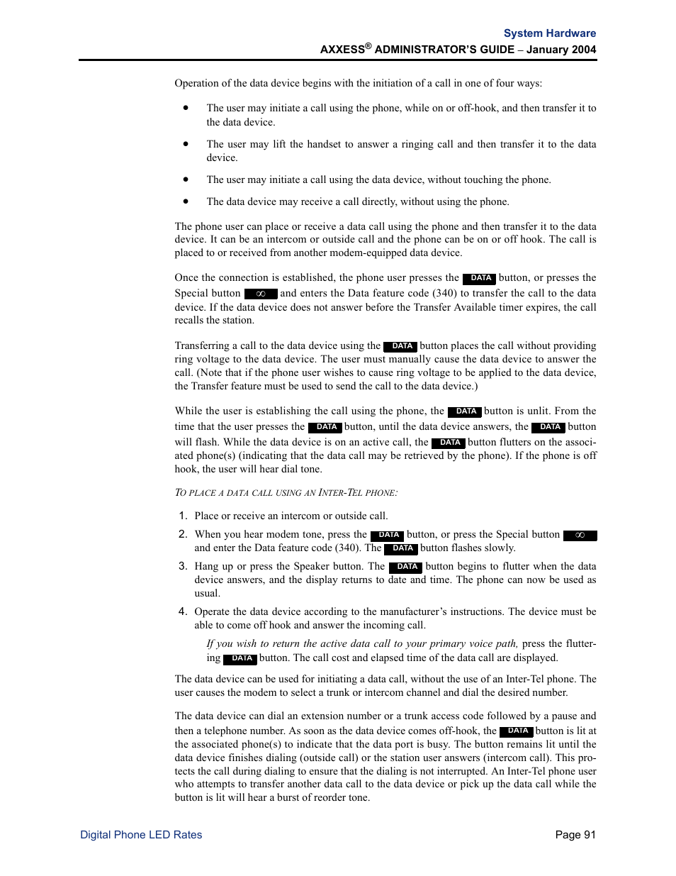 Inter-Tel Axxess User Manual | Page 107 / 342