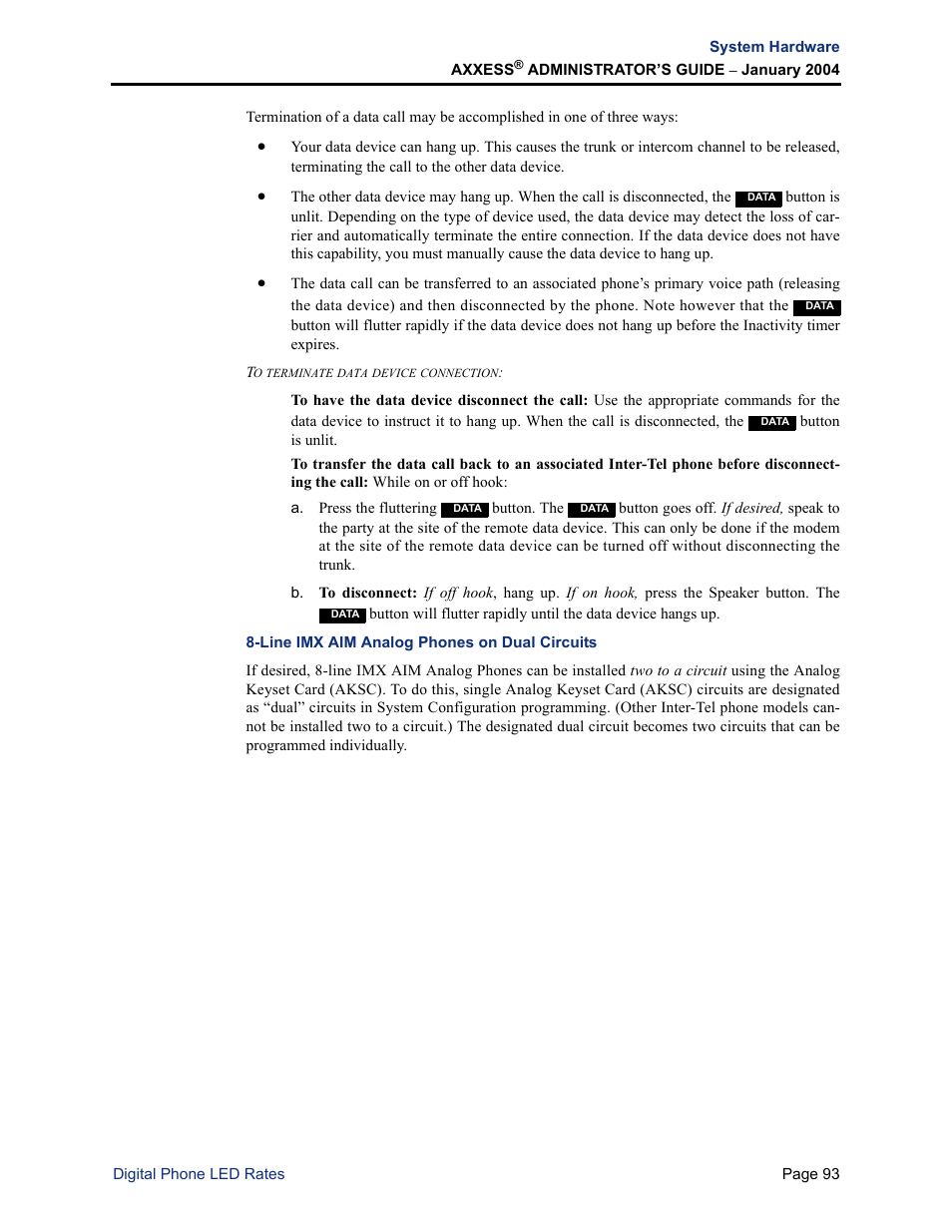 Line imx aim analog phones on dual circuits | Inter-Tel Axxess User Manual | Page 109 / 342