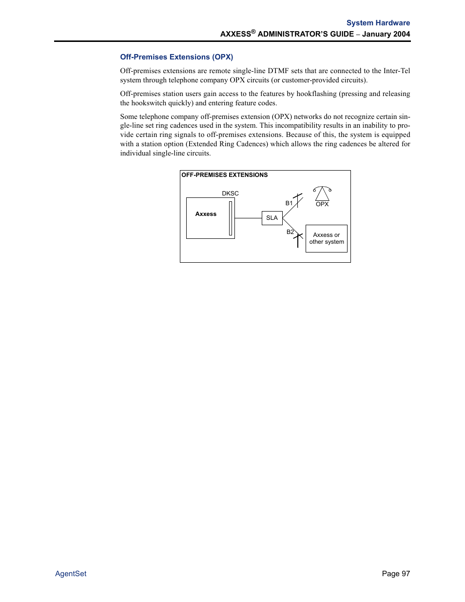 Off-premises extensions (opx) | Inter-Tel Axxess User Manual | Page 113 / 342