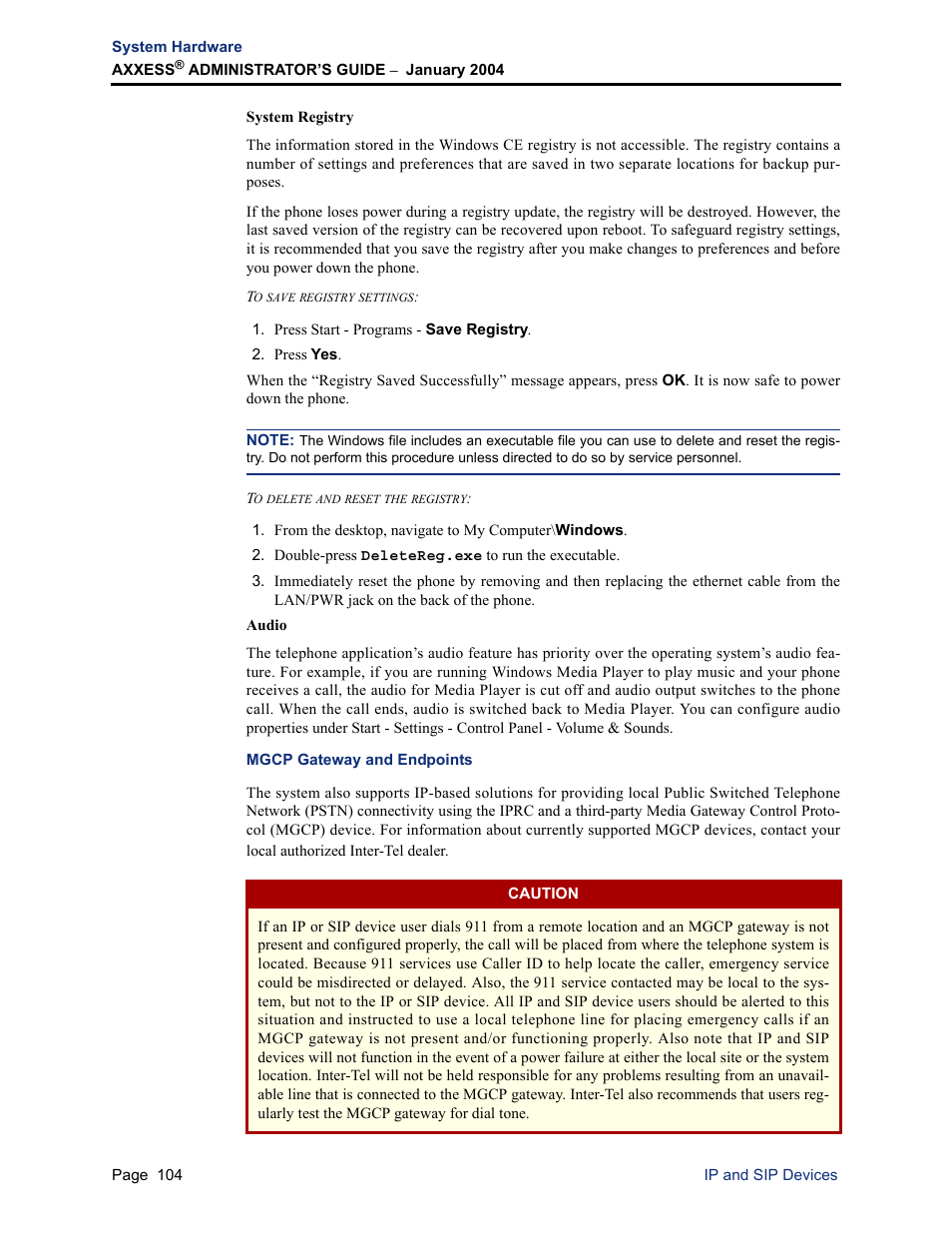 Mgcp gateway and endpoints | Inter-Tel Axxess User Manual | Page 120 / 342