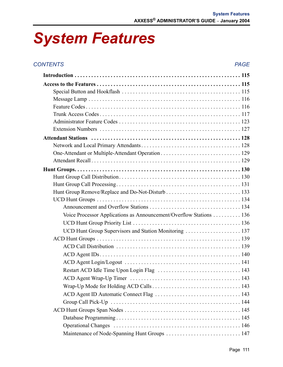 System features | Inter-Tel Axxess User Manual | Page 127 / 342