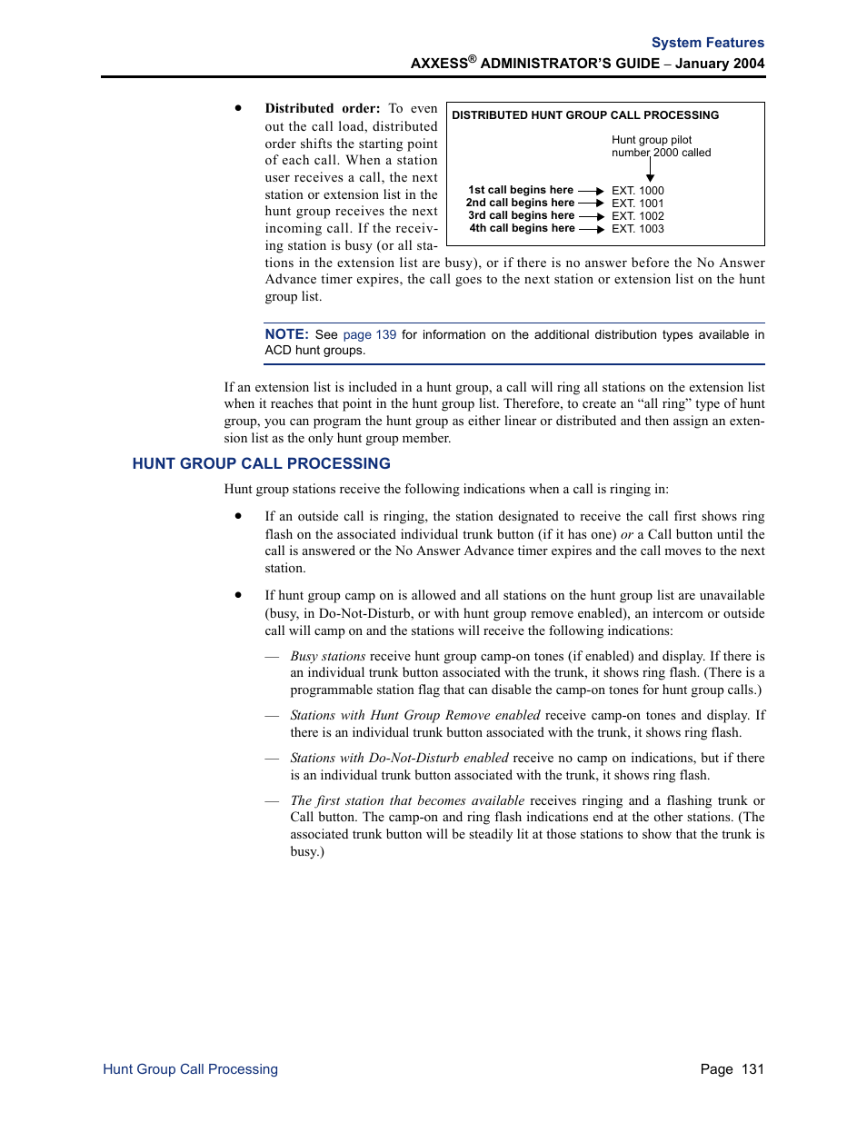 Hunt group call processing | Inter-Tel Axxess User Manual | Page 147 / 342