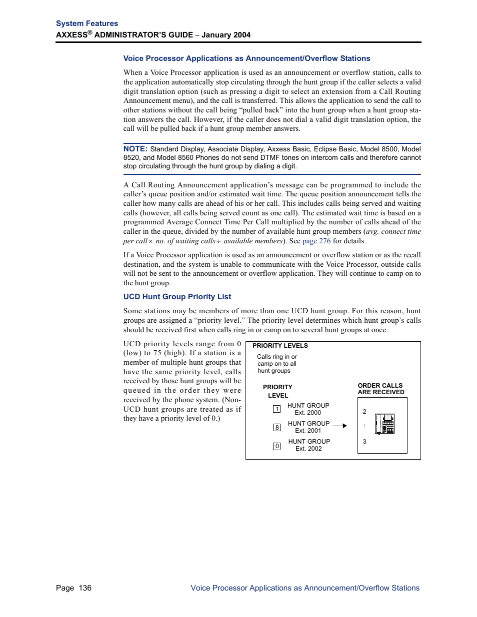 Ucd hunt group priority list | Inter-Tel Axxess User Manual | Page 152 / 342