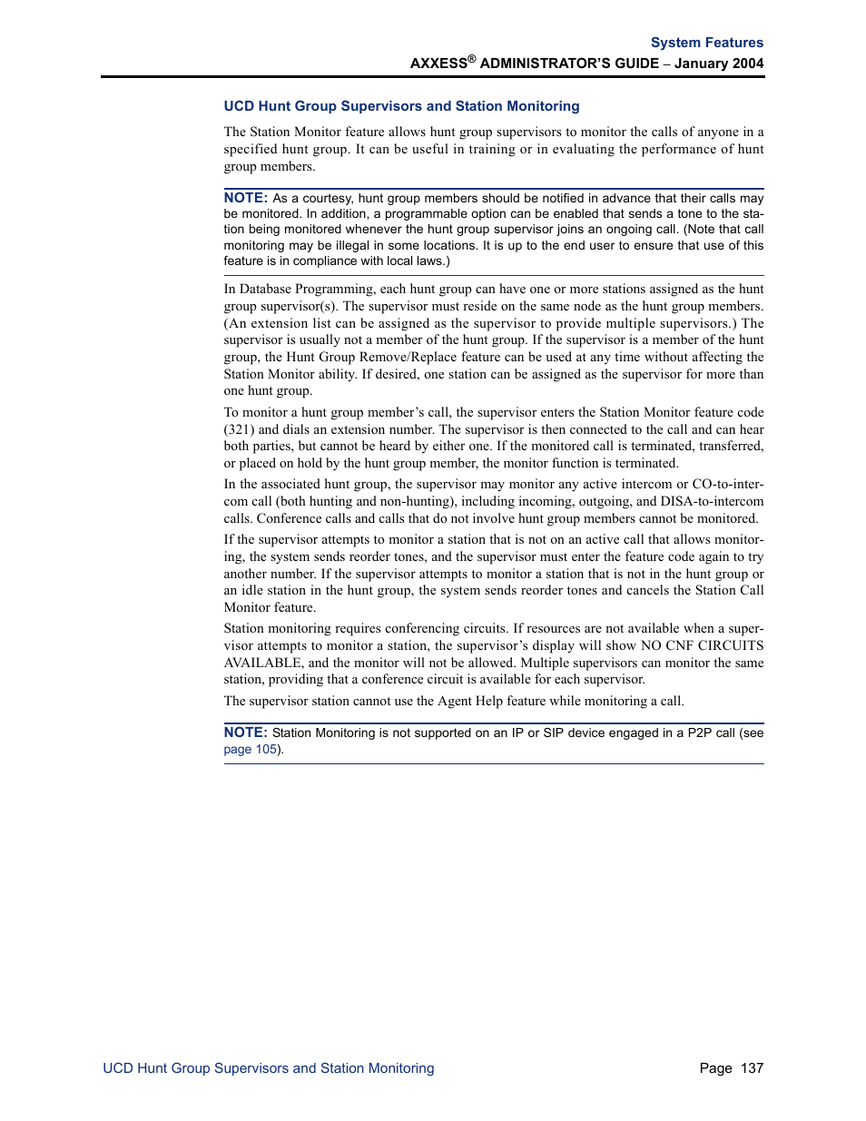 Ucd hunt group supervisors and station monitoring | Inter-Tel Axxess User Manual | Page 153 / 342