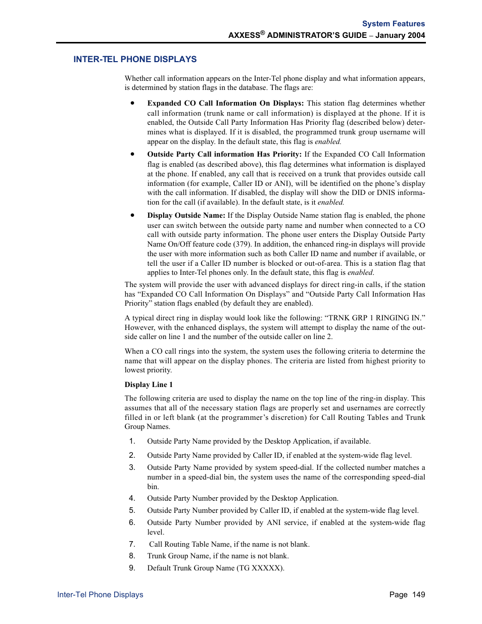 Inter-tel phone displays | Inter-Tel Axxess User Manual | Page 165 / 342