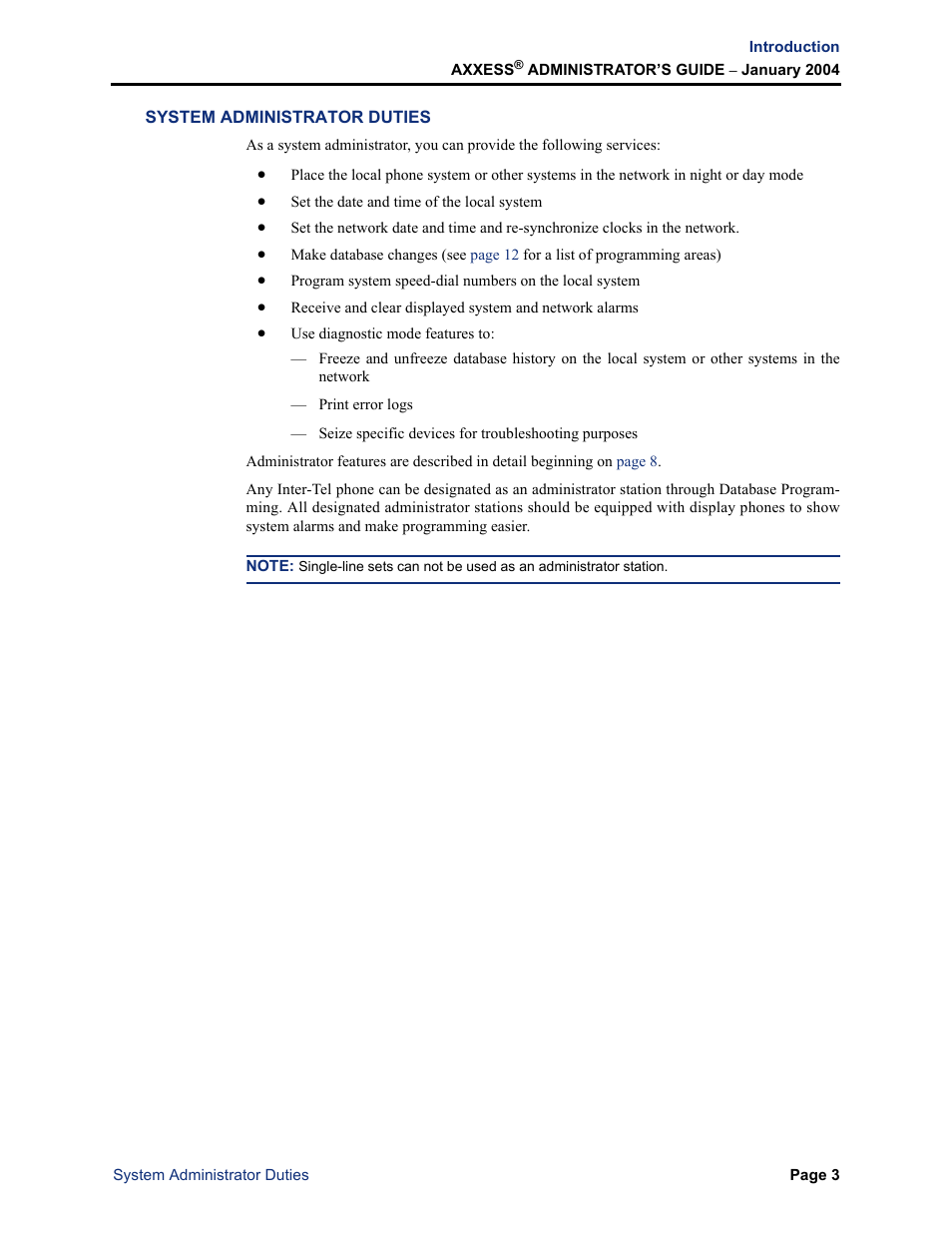 System administrator duties | Inter-Tel Axxess User Manual | Page 19 / 342