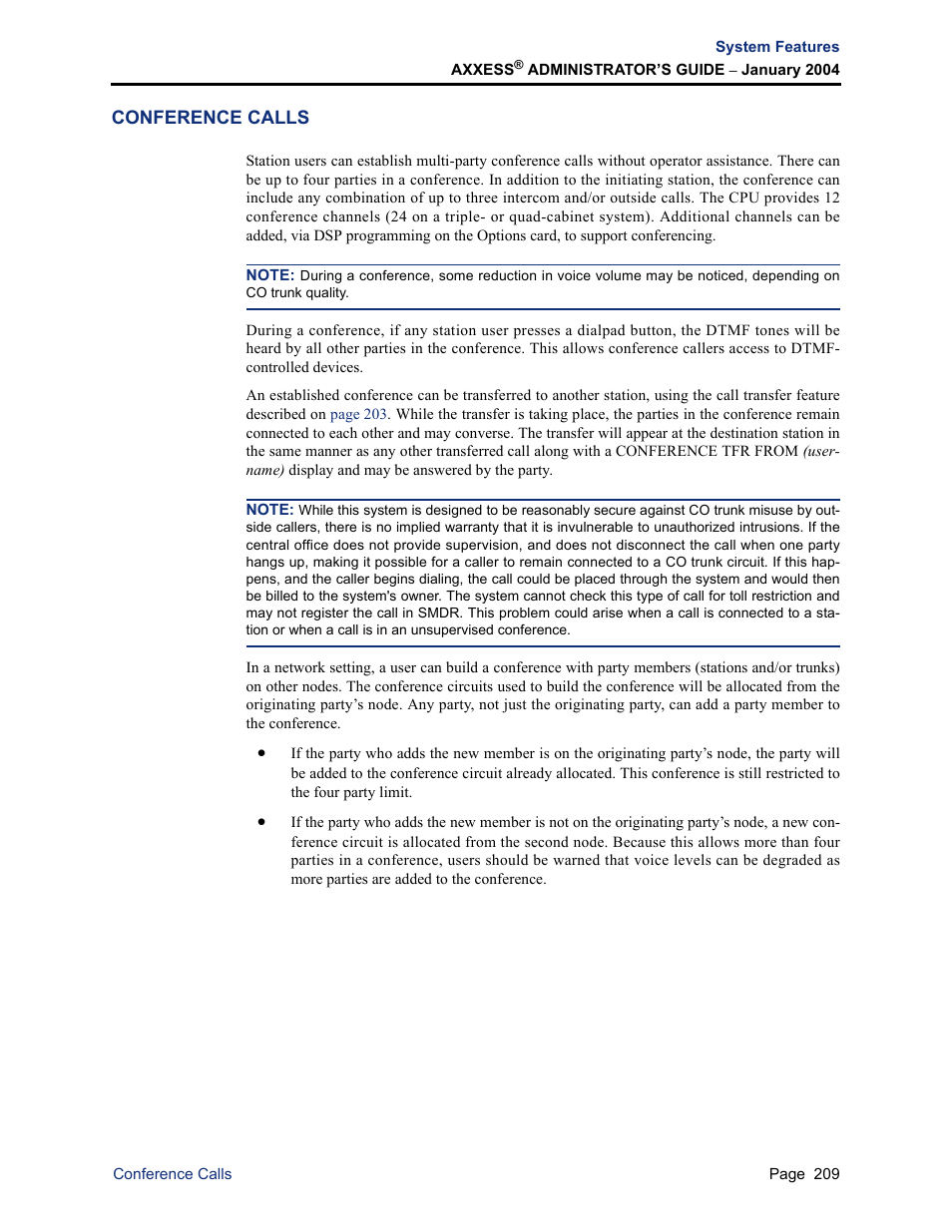 Conference calls | Inter-Tel Axxess User Manual | Page 225 / 342