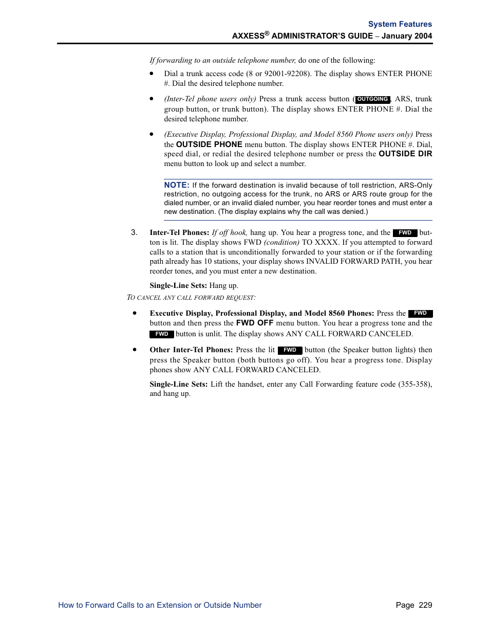 Inter-Tel Axxess User Manual | Page 245 / 342