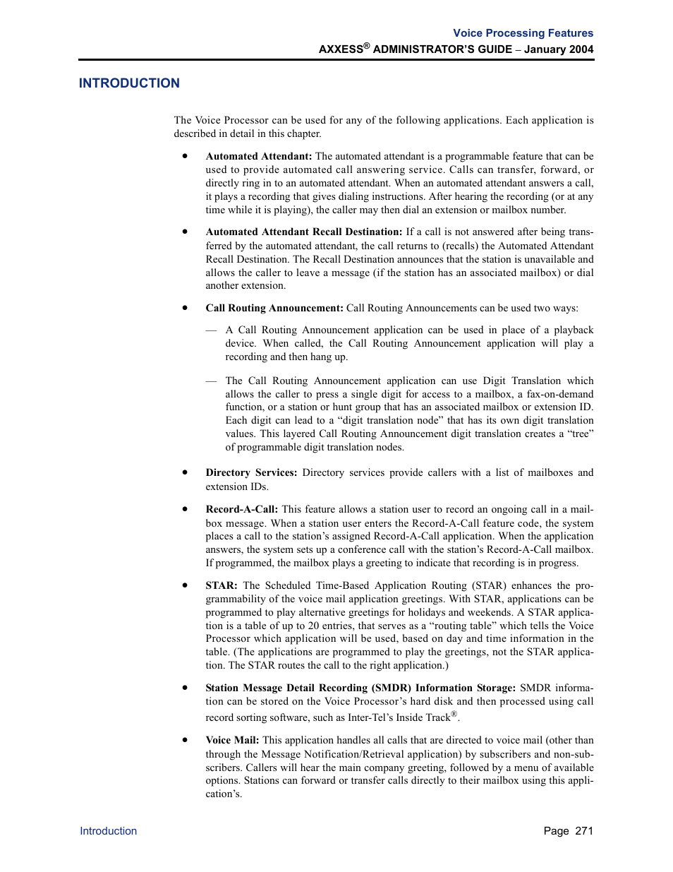 Introduction | Inter-Tel Axxess User Manual | Page 287 / 342