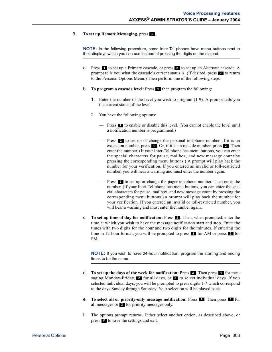 Inter-Tel Axxess User Manual | Page 319 / 342
