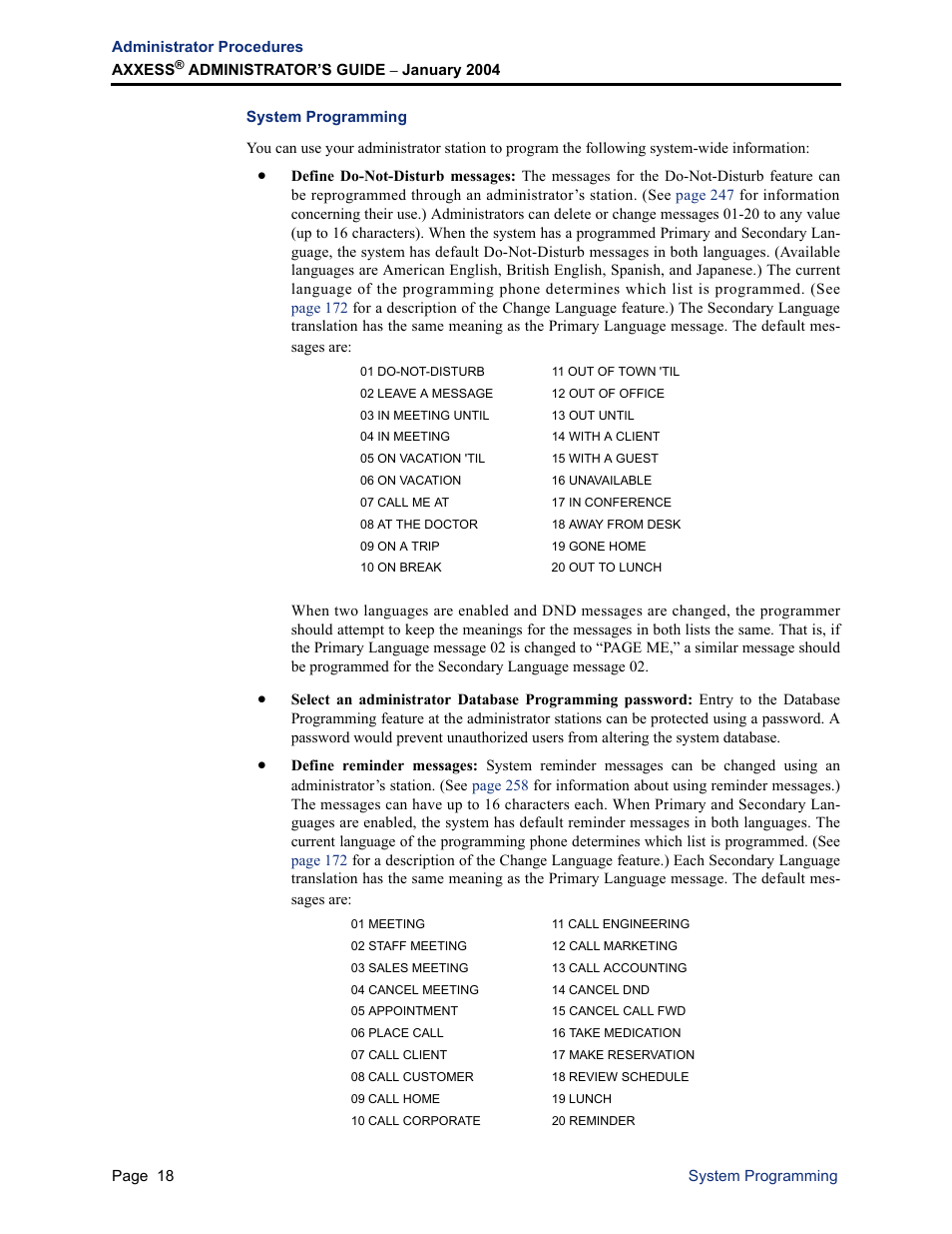 System programming | Inter-Tel Axxess User Manual | Page 34 / 342