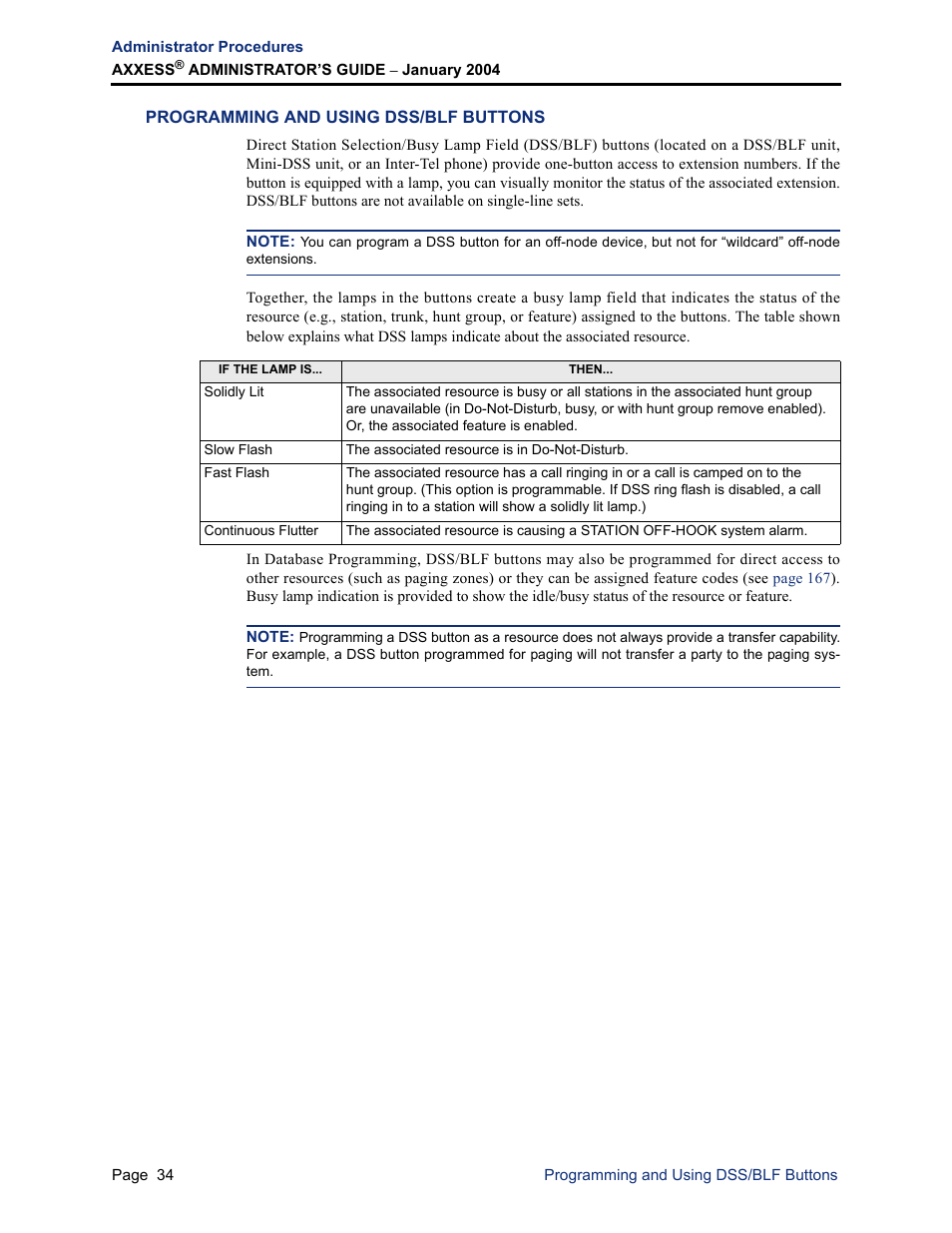 Programming and using dss/blf buttons | Inter-Tel Axxess User Manual | Page 50 / 342