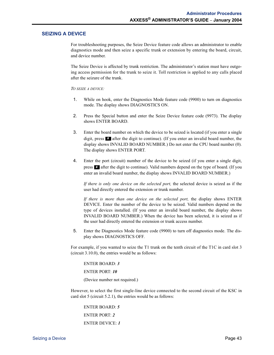 Seizing a device | Inter-Tel Axxess User Manual | Page 59 / 342