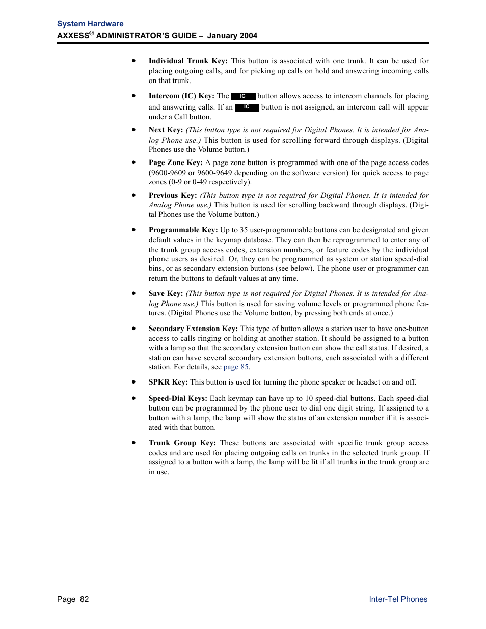 Inter-Tel Axxess User Manual | Page 98 / 342