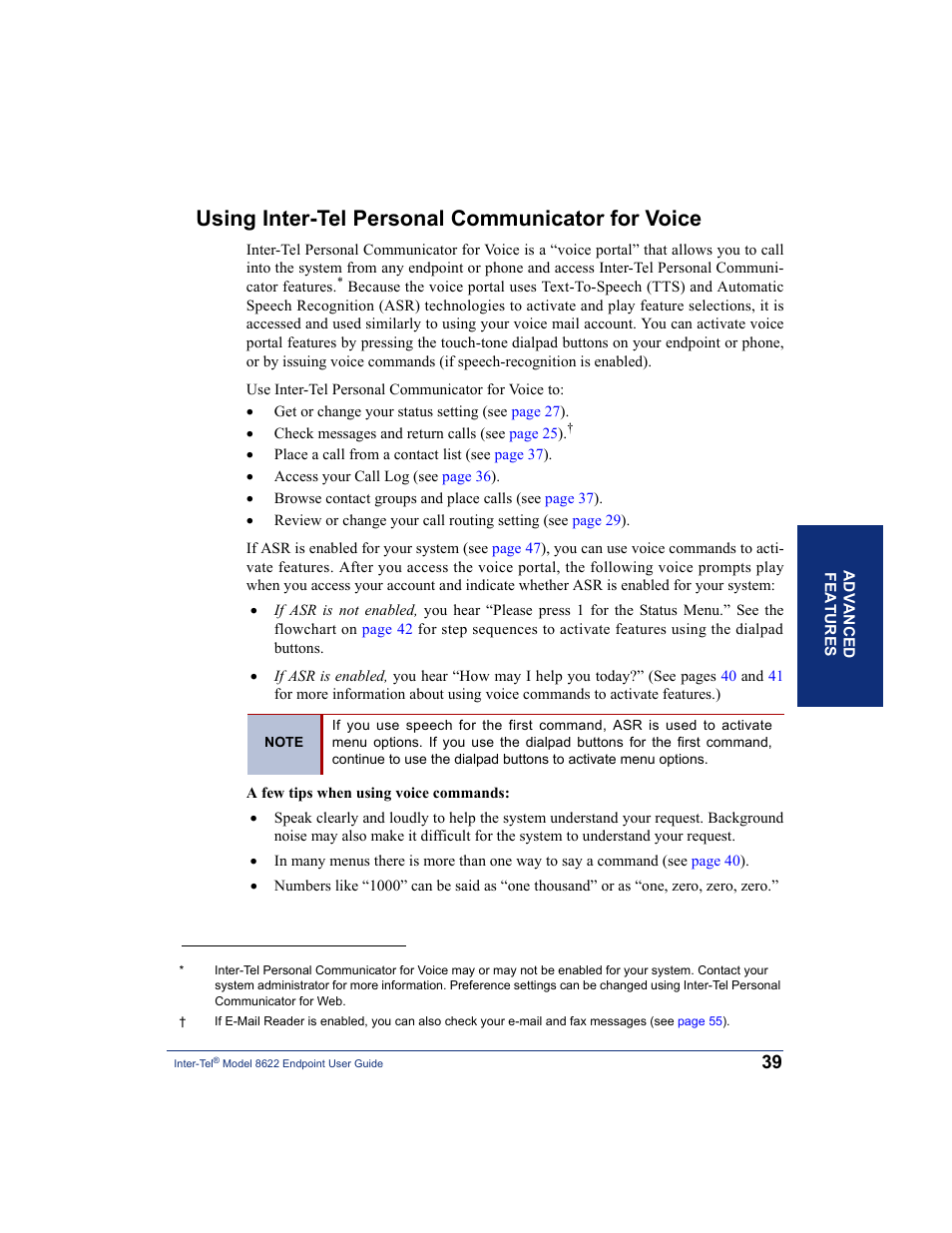 Using inter-tel personal communicator for voice | Inter-Tel 8622 User Manual | Page 53 / 90