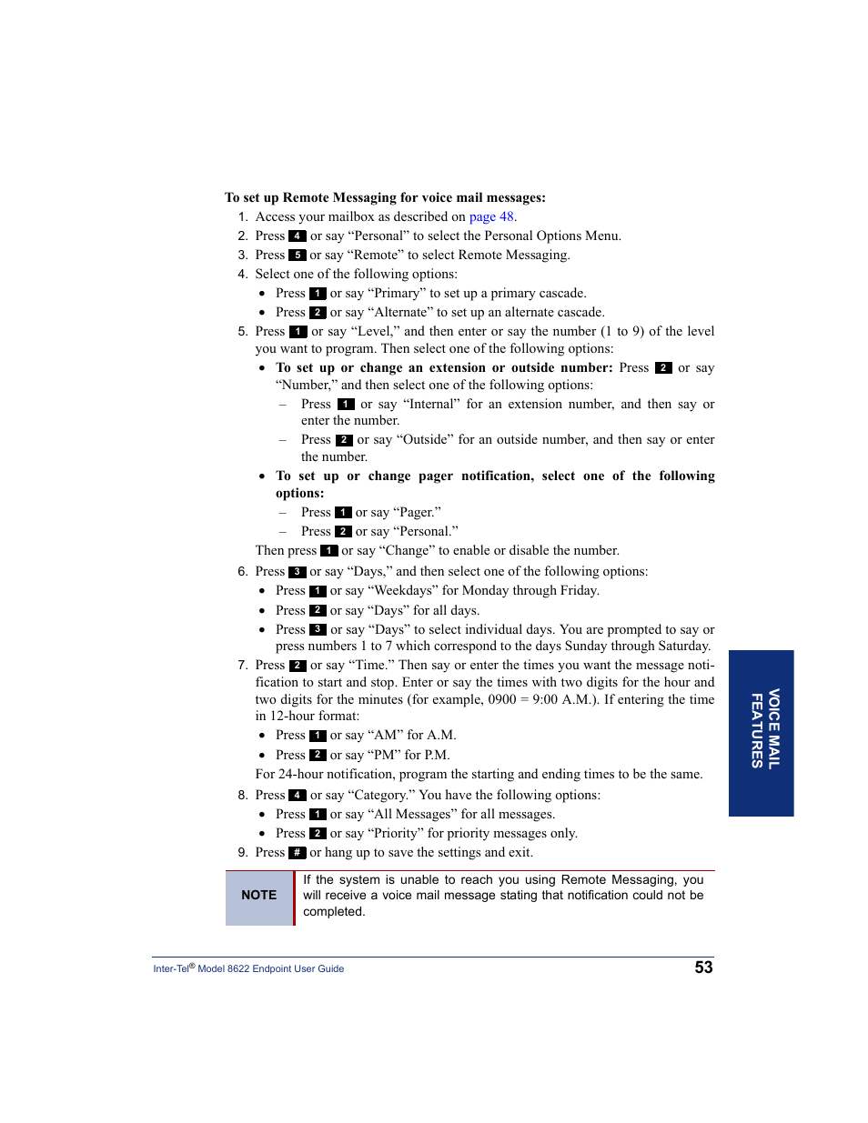 Inter-Tel 8622 User Manual | Page 67 / 90