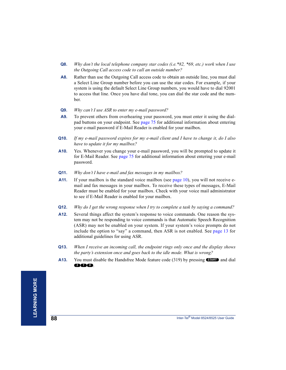 Inter-Tel USER GUIDE 8525 User Manual | Page 100 / 112