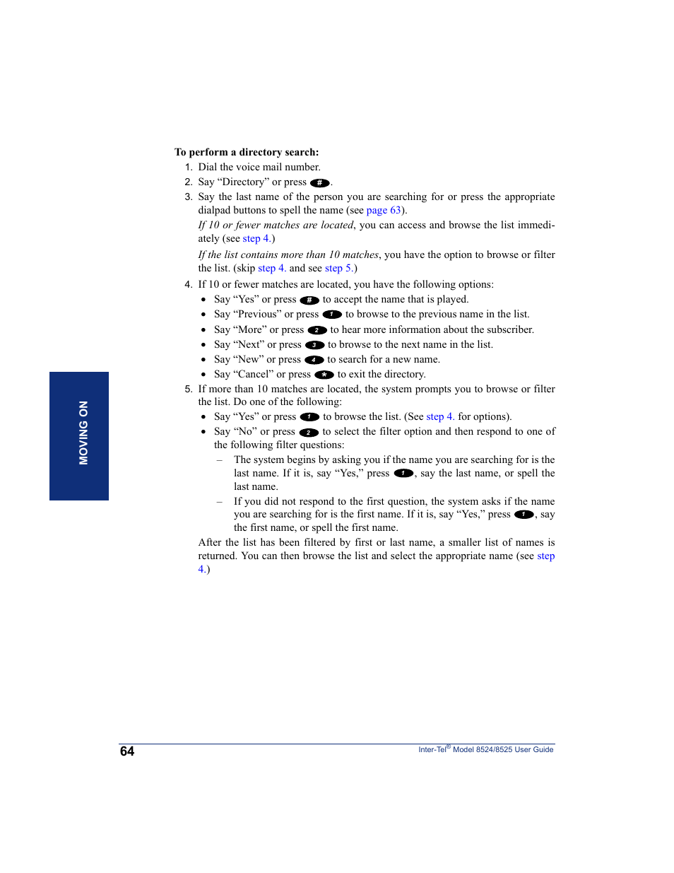 Inter-Tel USER GUIDE 8525 User Manual | Page 76 / 112