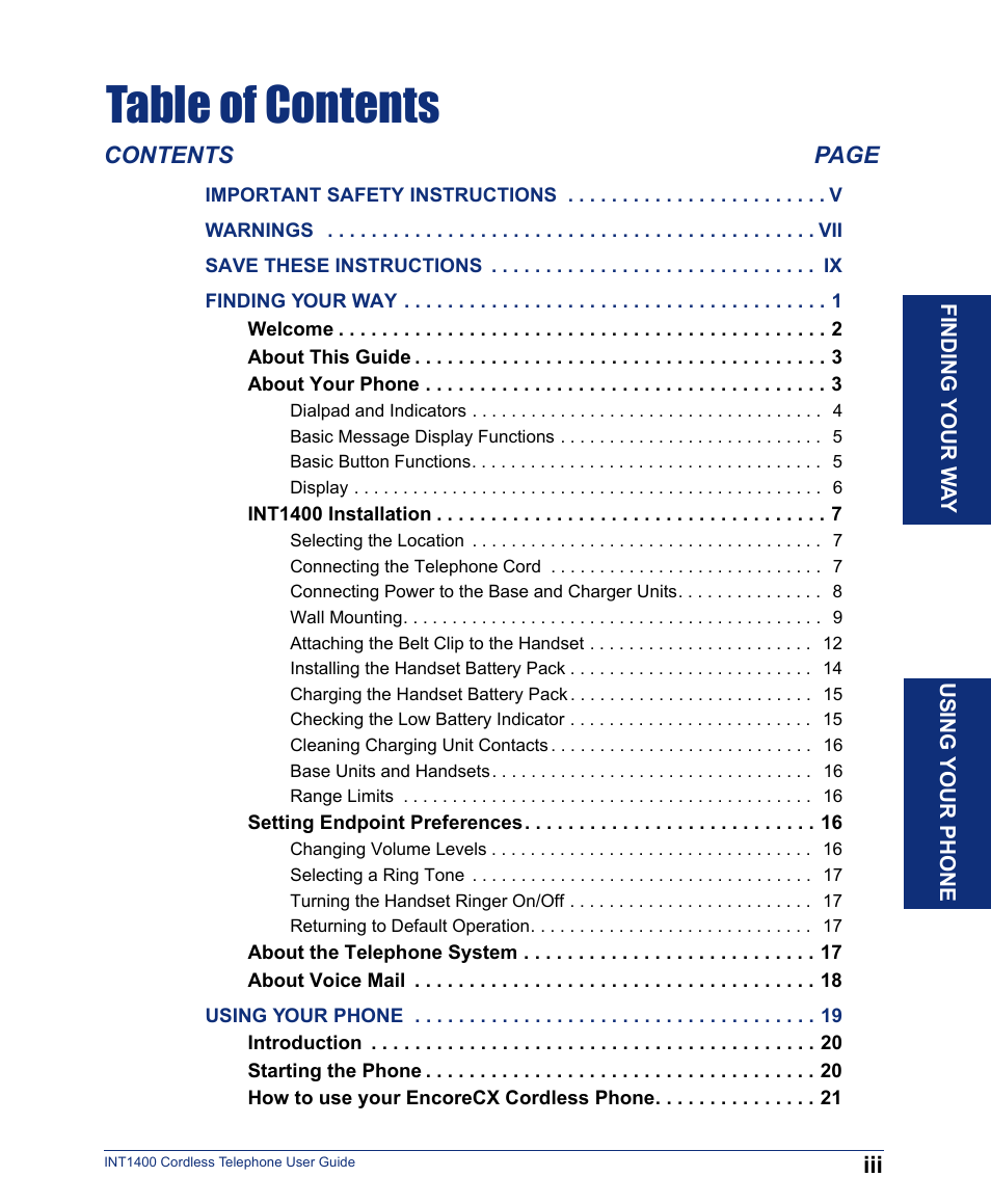 Inter-Tel INT1400 User Manual | Page 5 / 44