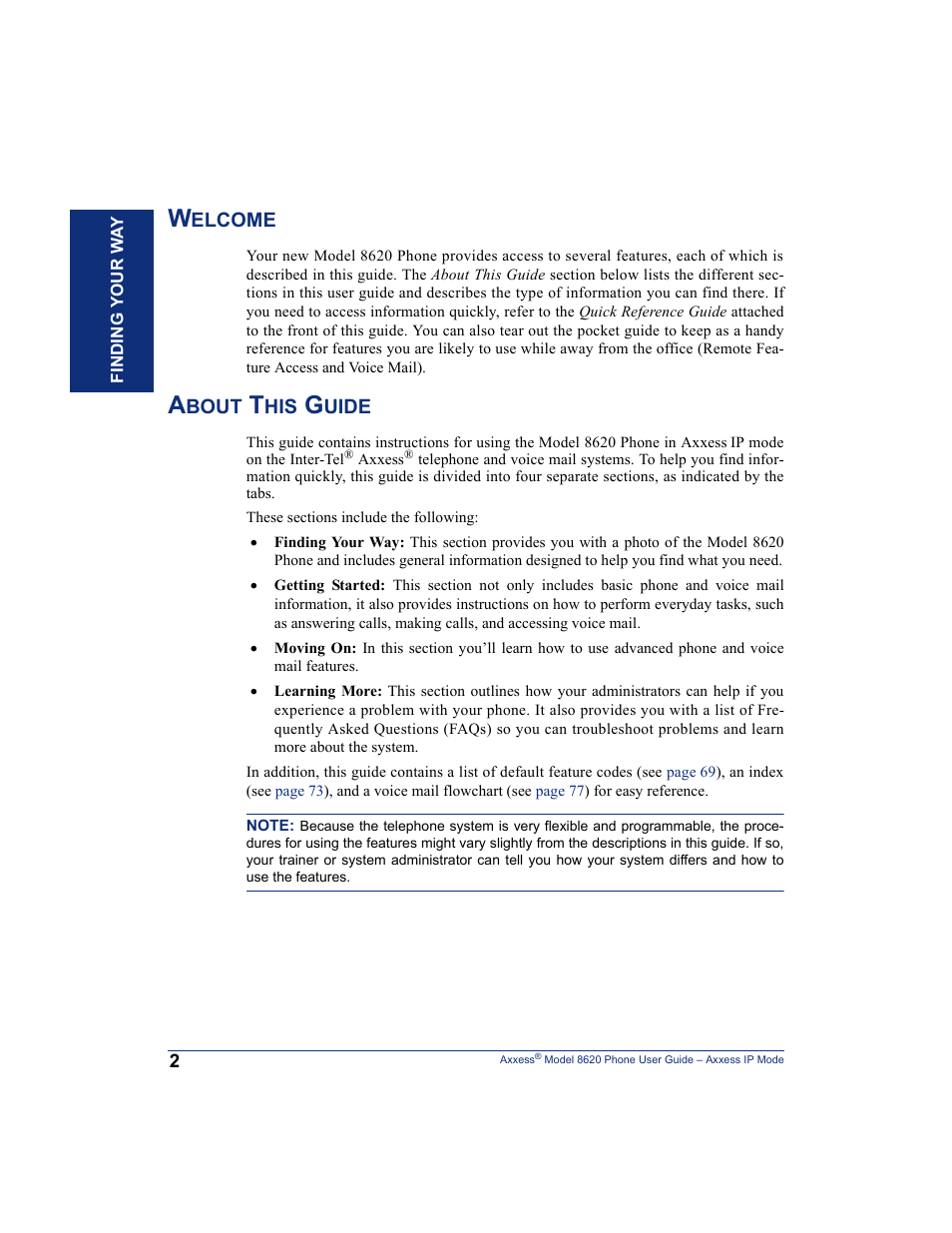 Welcome, About this guide, Welcome about this guide | Inter-Tel AXXESS IP MODE 8620 User Manual | Page 12 / 88