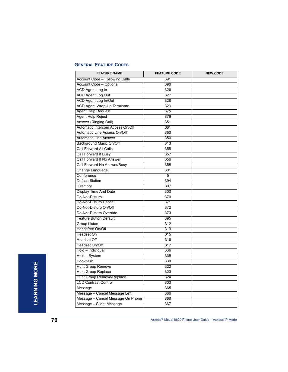 Getting s t arted learn ing more | Inter-Tel AXXESS IP MODE 8620 User Manual | Page 80 / 88