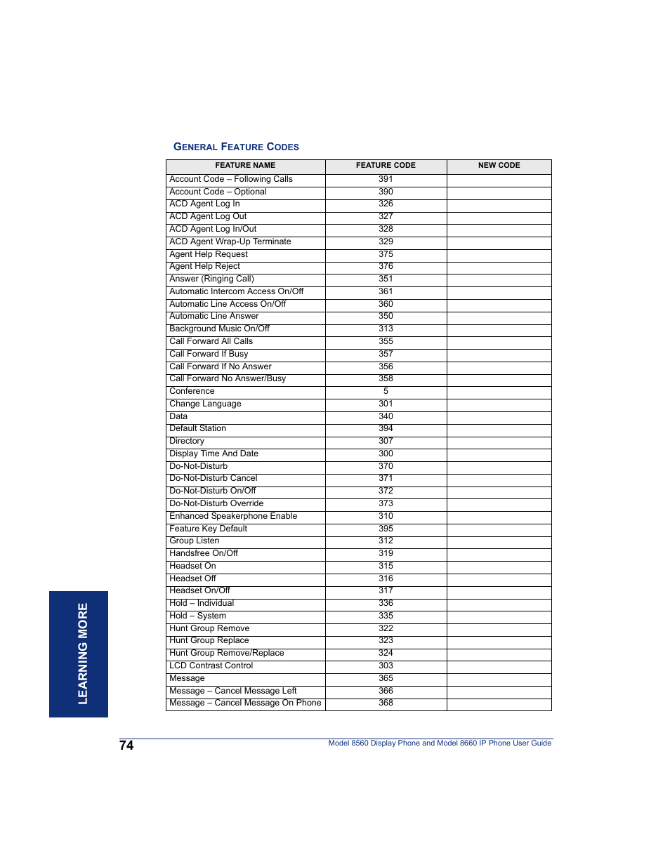 Lear ning more | Inter-Tel AXXESS 8560 User Manual | Page 84 / 92