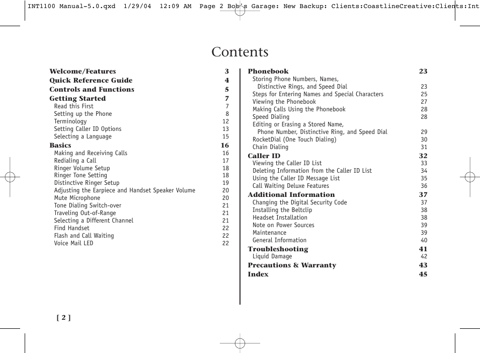 Inter-Tel INT1100 User Manual | Page 2 / 46