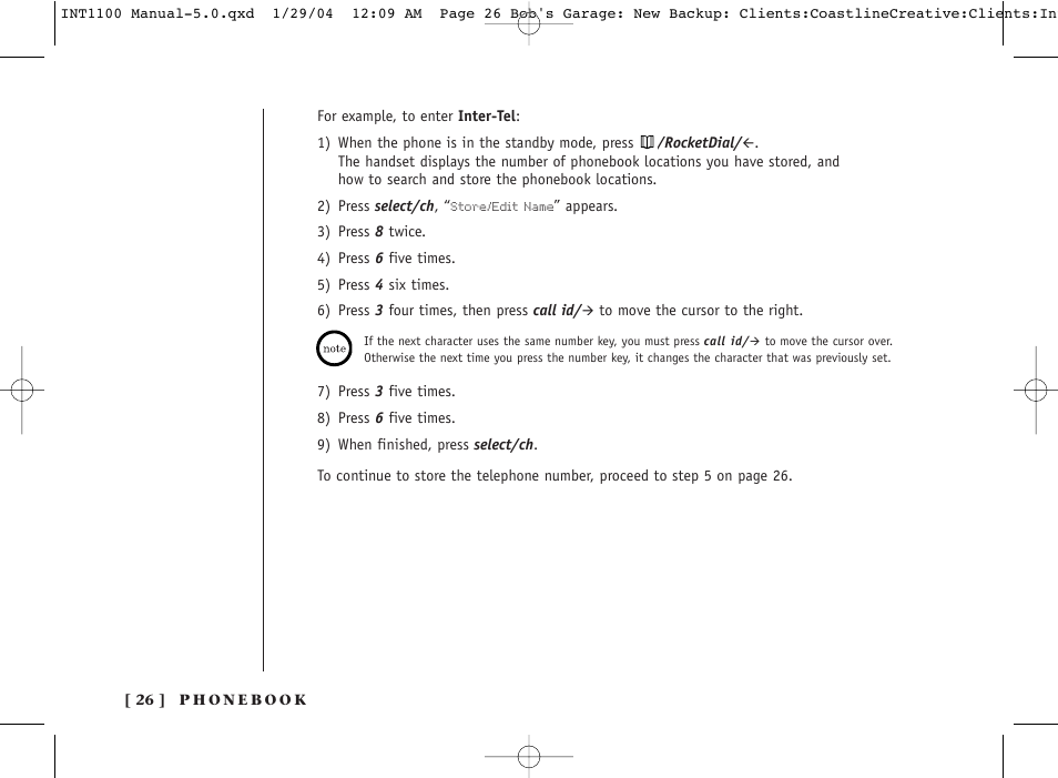 Inter-Tel INT1100 User Manual | Page 26 / 46