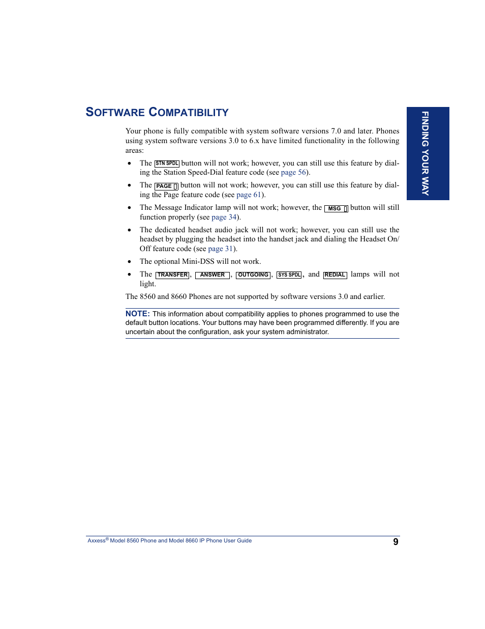 Software compatibility, Oftware, Ompatibility | Inter-Tel AXXESS 8660 User Manual | Page 19 / 98