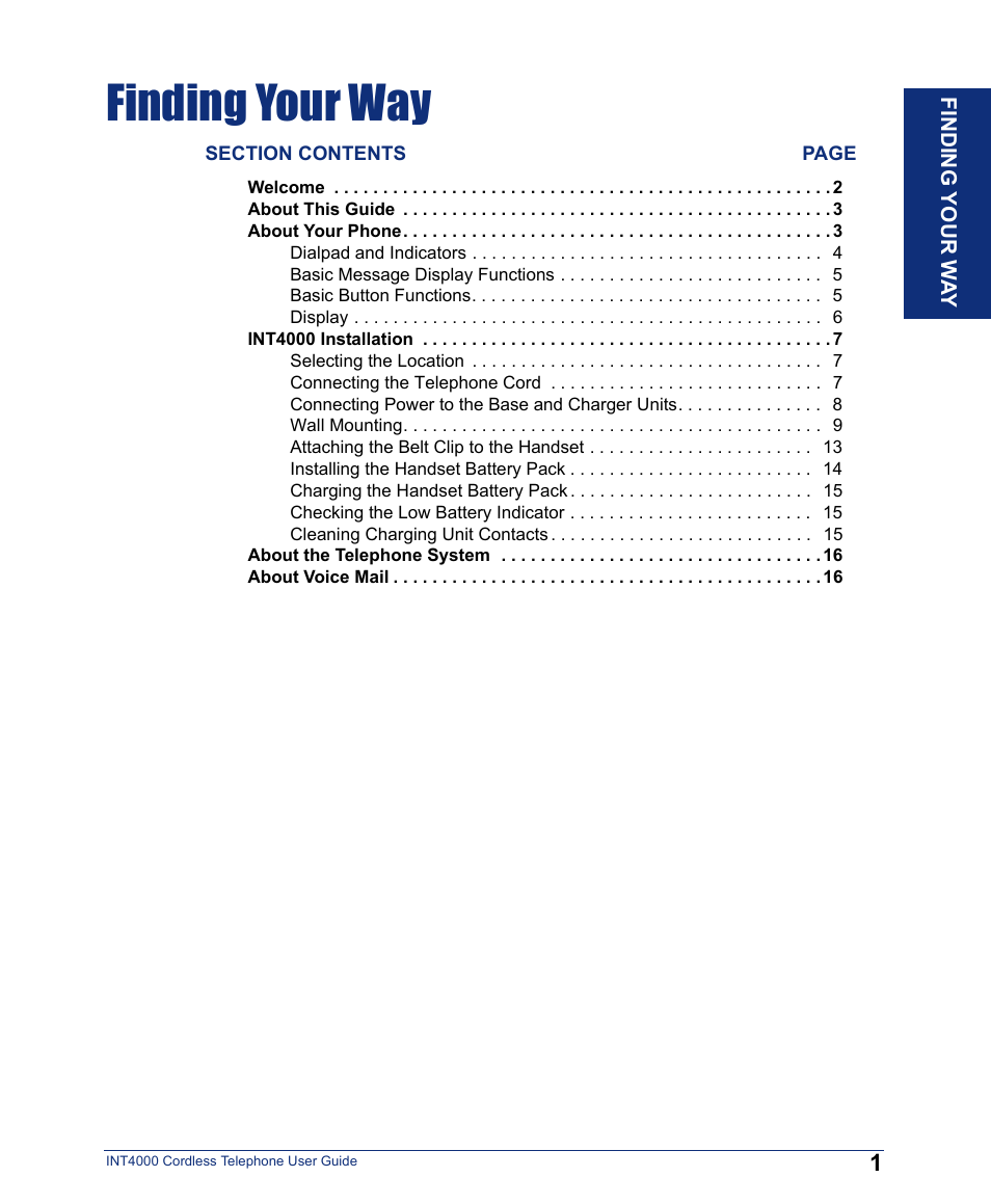 Finding your way | Inter-Tel INT4000 User Manual | Page 13 / 92