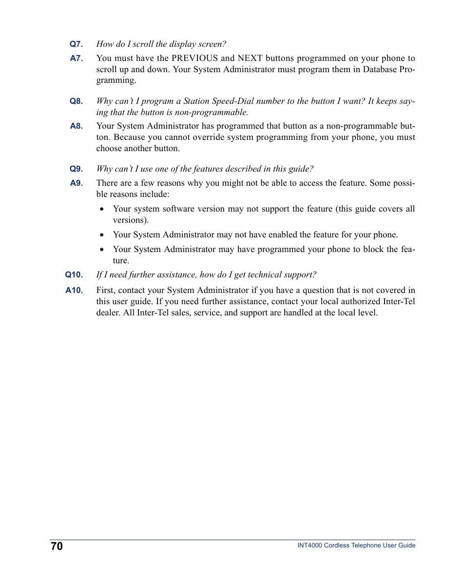 Inter-Tel INT4000 User Manual | Page 82 / 92