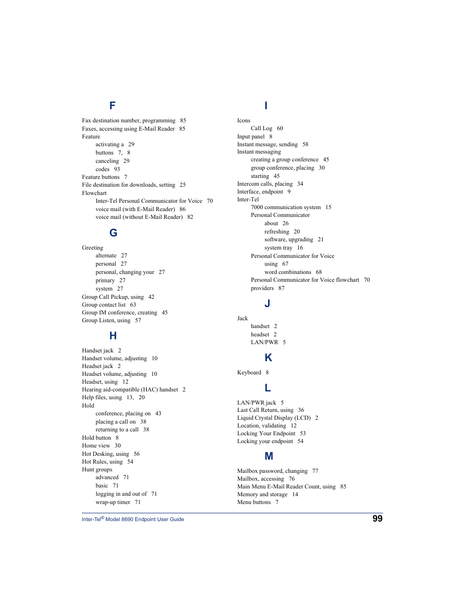 Inter-Tel 8690 User Manual | Page 113 / 118