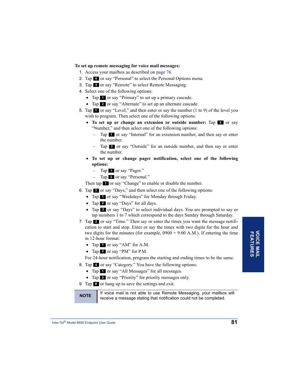 Inter-Tel 8690 User Manual | Page 95 / 118