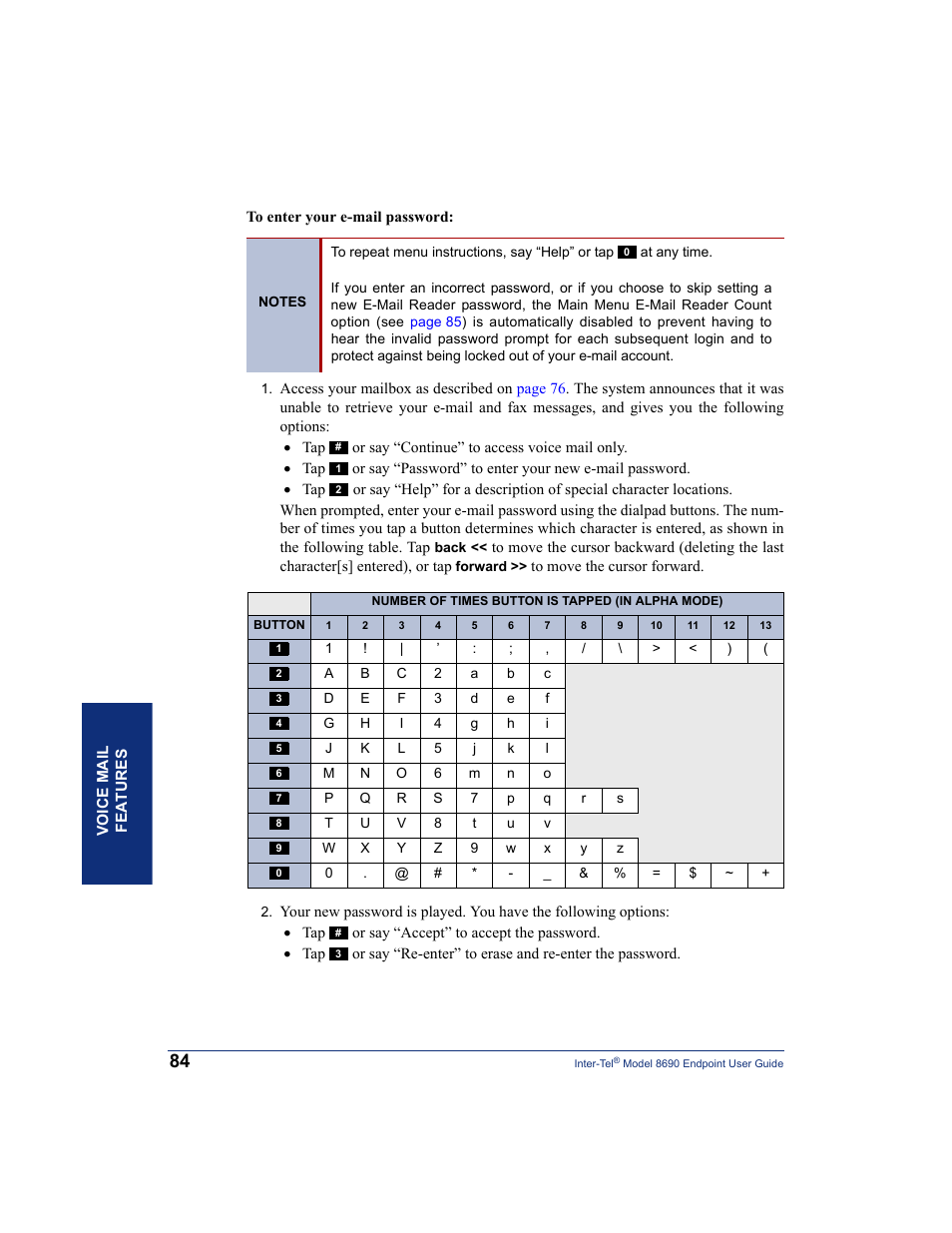 Inter-Tel 8690 User Manual | Page 98 / 118