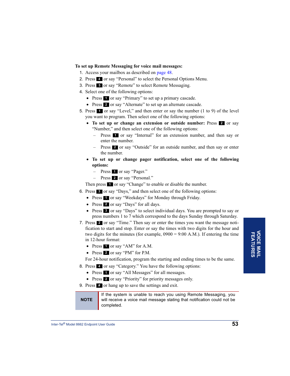 Inter-Tel 7000 8662 User Manual | Page 67 / 90