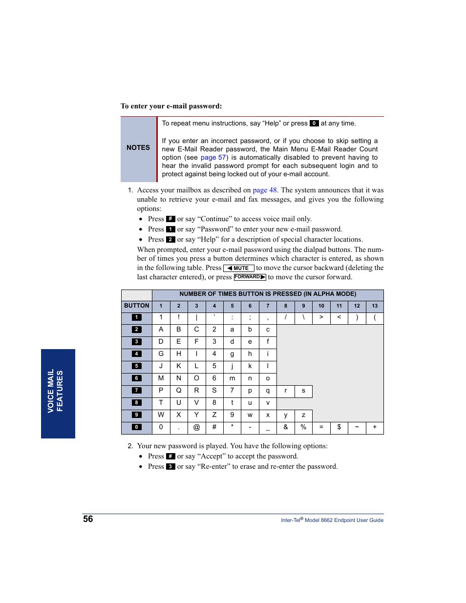 Inter-Tel 7000 8662 User Manual | Page 70 / 90